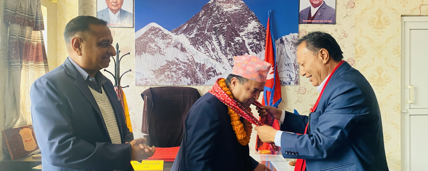 श्रीमान् सचिव वीरेन्द्रदेव भारतीज्यूको स्वागत कार्यक्रम